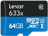 Lexar High-Performance MicroSDXC 633x 64GB UHS-I/U3 (Up to 95MB/s Read) w/USB 3.0 Reader Flash Memory Card LSDMI64GBBNL633R