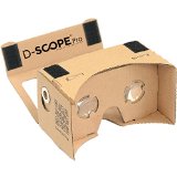 Google Cardboard Kit by D-scope Pro (TM) 3D Virtual Reality Compatible with Android & Apple Easy Setup Instructions Machine Cut Quality Construction 45mm Lenses HD Visual Experience Includes QR Codes